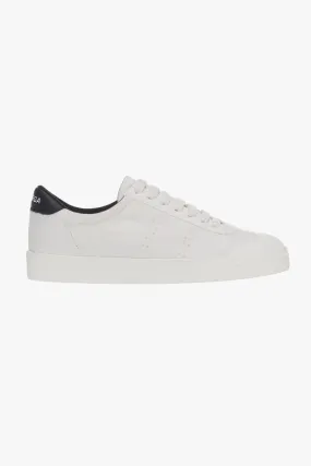 2843 White With Black Trim Club Canvas Grape-Faux Leather Sneaker