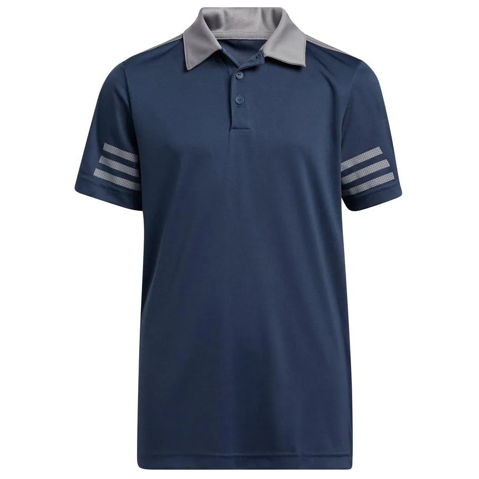 adidas Junior 3-Stripe Colourblock Polo