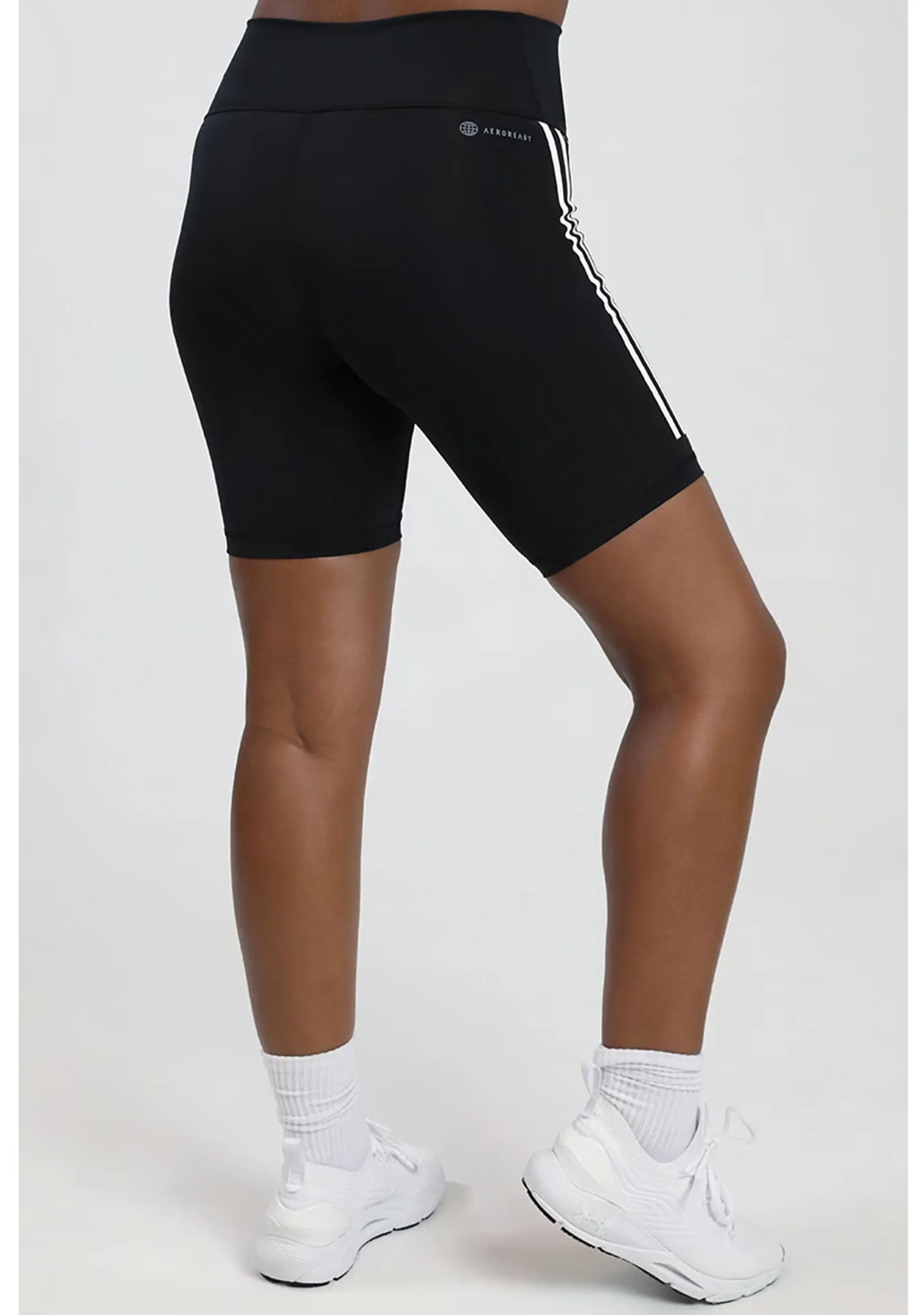 Adidas Womens Optime Trainicons 3-Stripes Bike Short Leggings <br> H64228