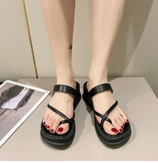 Amozae--Back to school outfit   Casual Women Platform Slippers 2024 Summer New Wedges Beach Sandals Flip Flops Walking Slides Women Shoes Zapatillas De Mujer