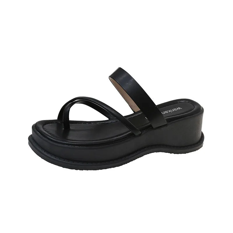 Amozae--Back to school outfit   Casual Women Platform Slippers 2024 Summer New Wedges Beach Sandals Flip Flops Walking Slides Women Shoes Zapatillas De Mujer