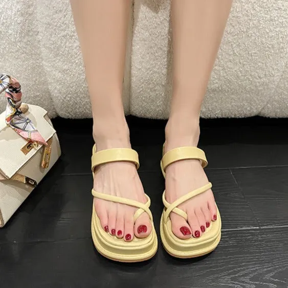 Amozae--Back to school outfit   Casual Women Platform Slippers 2024 Summer New Wedges Beach Sandals Flip Flops Walking Slides Women Shoes Zapatillas De Mujer