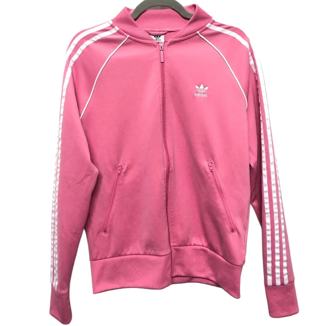 Athletic Jacket By Adidas In Pink, Size: M