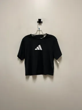 Athletic Top Short Sleeve By Adidas In Black, Size: S