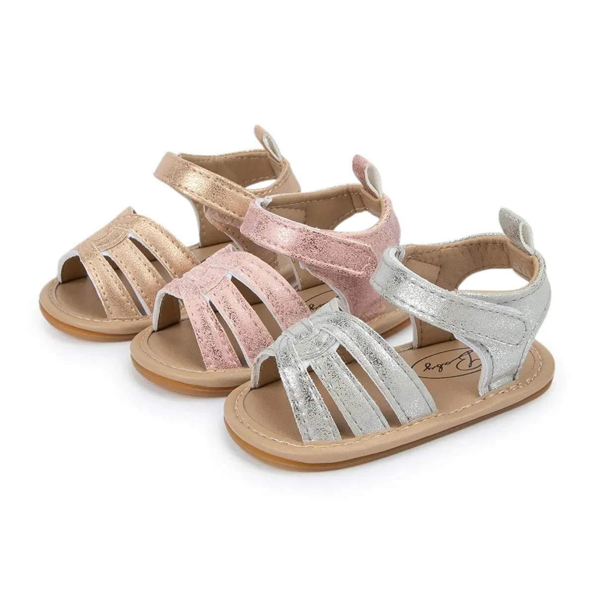 Baby Girl Summer Sandals Shoes PU Anti-slip Soft Rubber Sole Beach Infant Sandals - BGSD50782