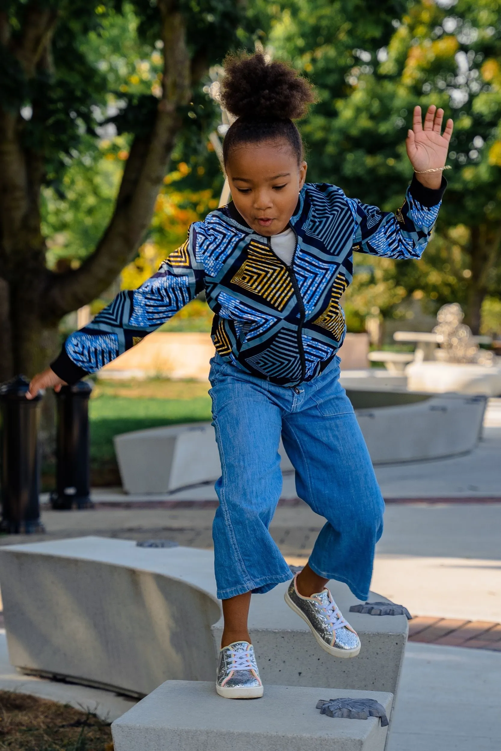 BAKARI AFRICAN PRINT UNISEX KIDS' BOMBER JACKET