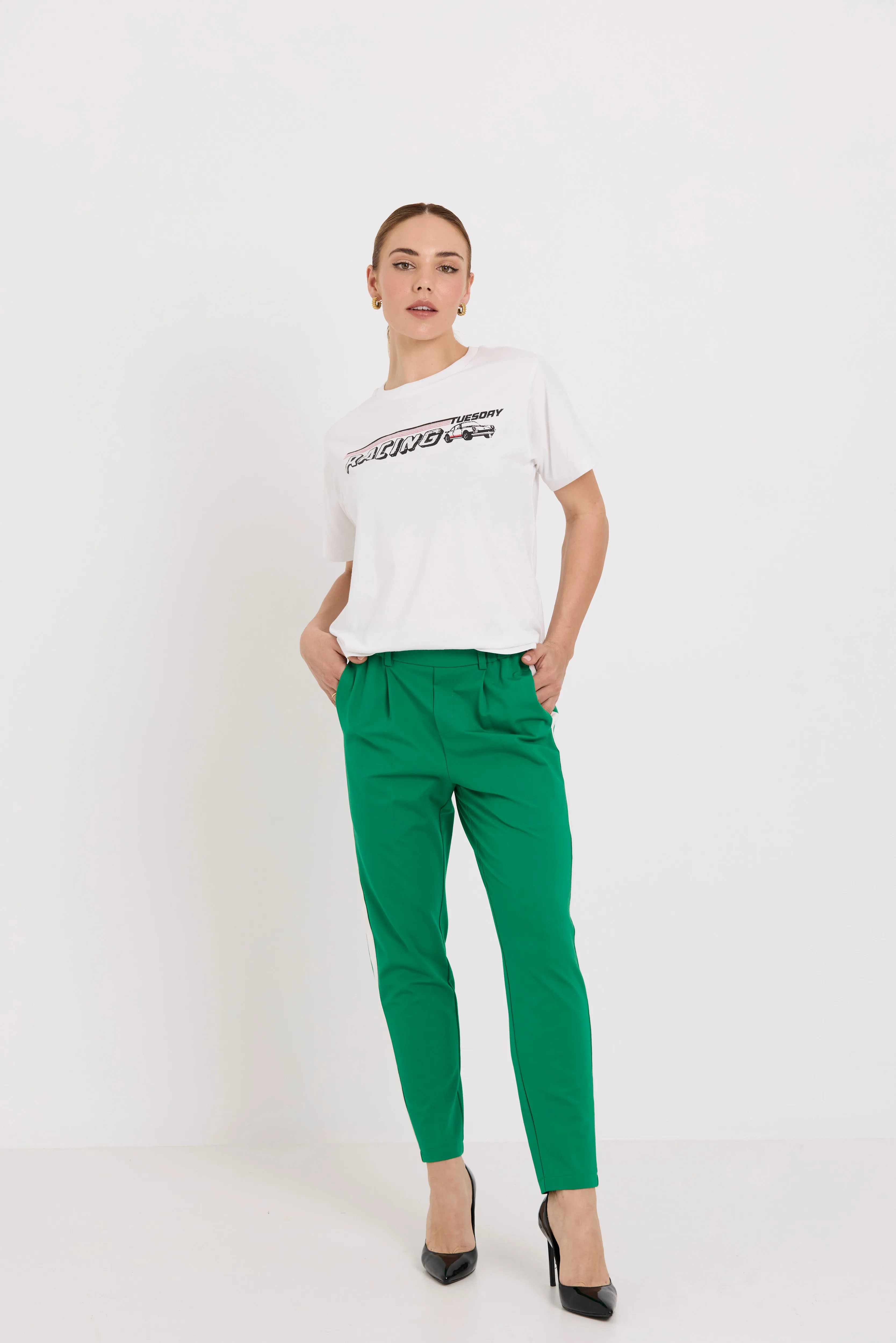 Bobbie Pants | Green/White