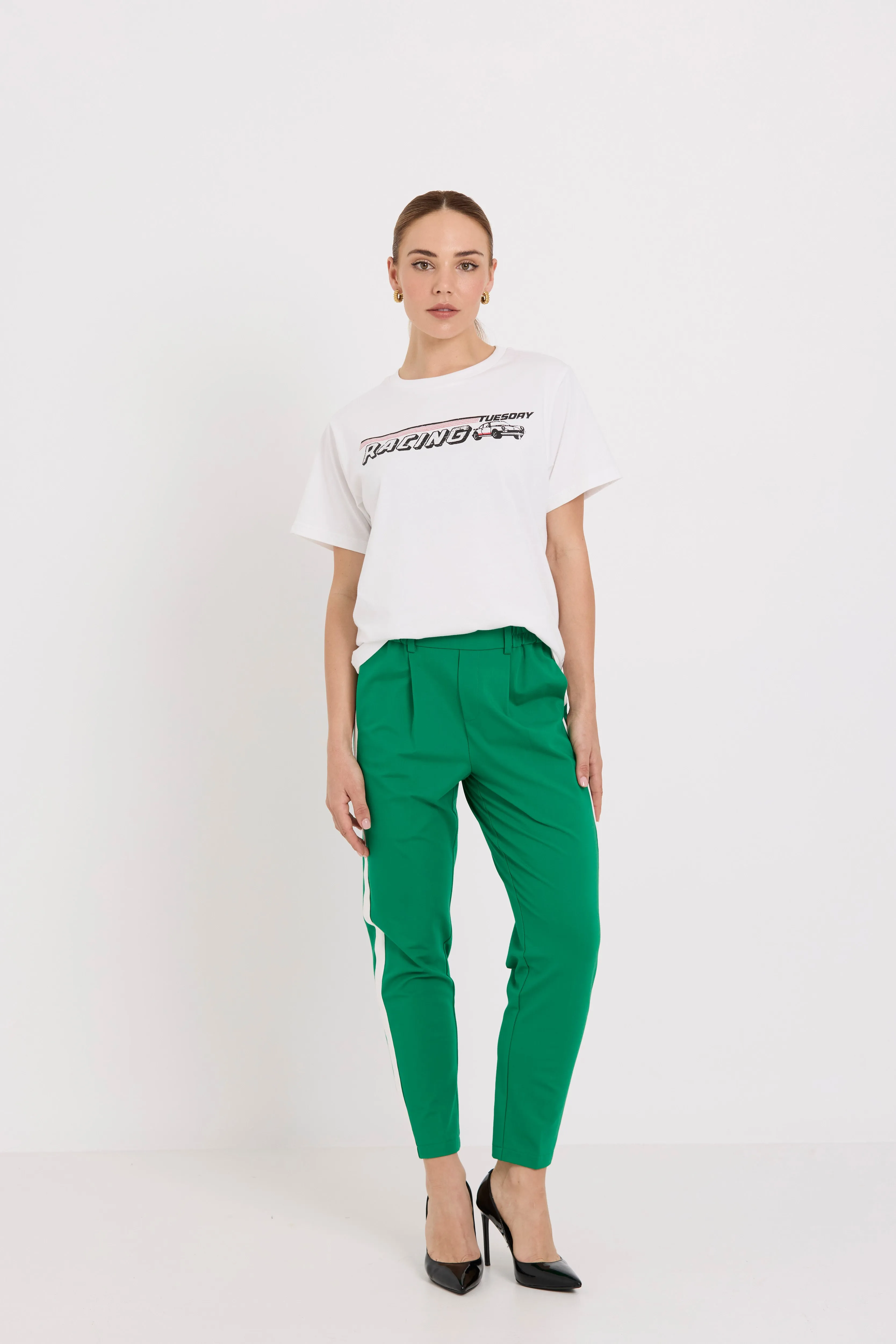 Bobbie Pants | Green/White