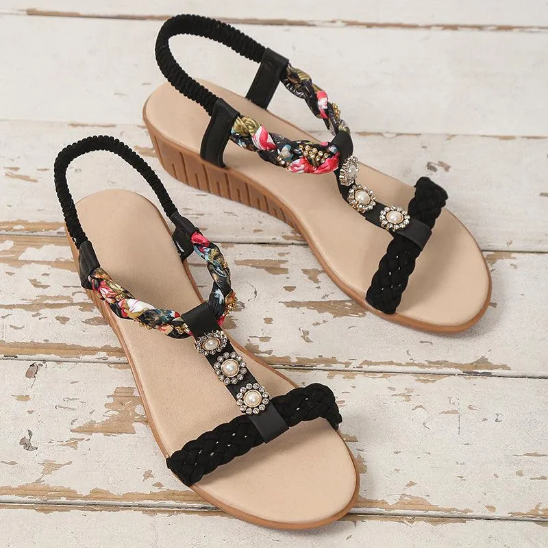 Bohemian Braided Sandals Summer Beach Shoes Women