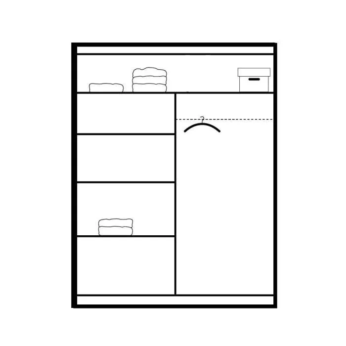 Breanna 160cm Sliding Door Wardrobe Graphite