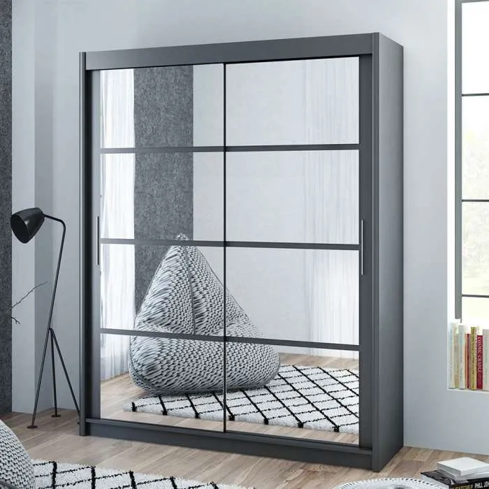 Breanna 160cm Sliding Door Wardrobe Graphite