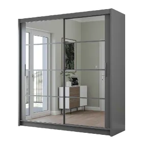 Breanna 203cm Sliding Door Wardrobe Graphite