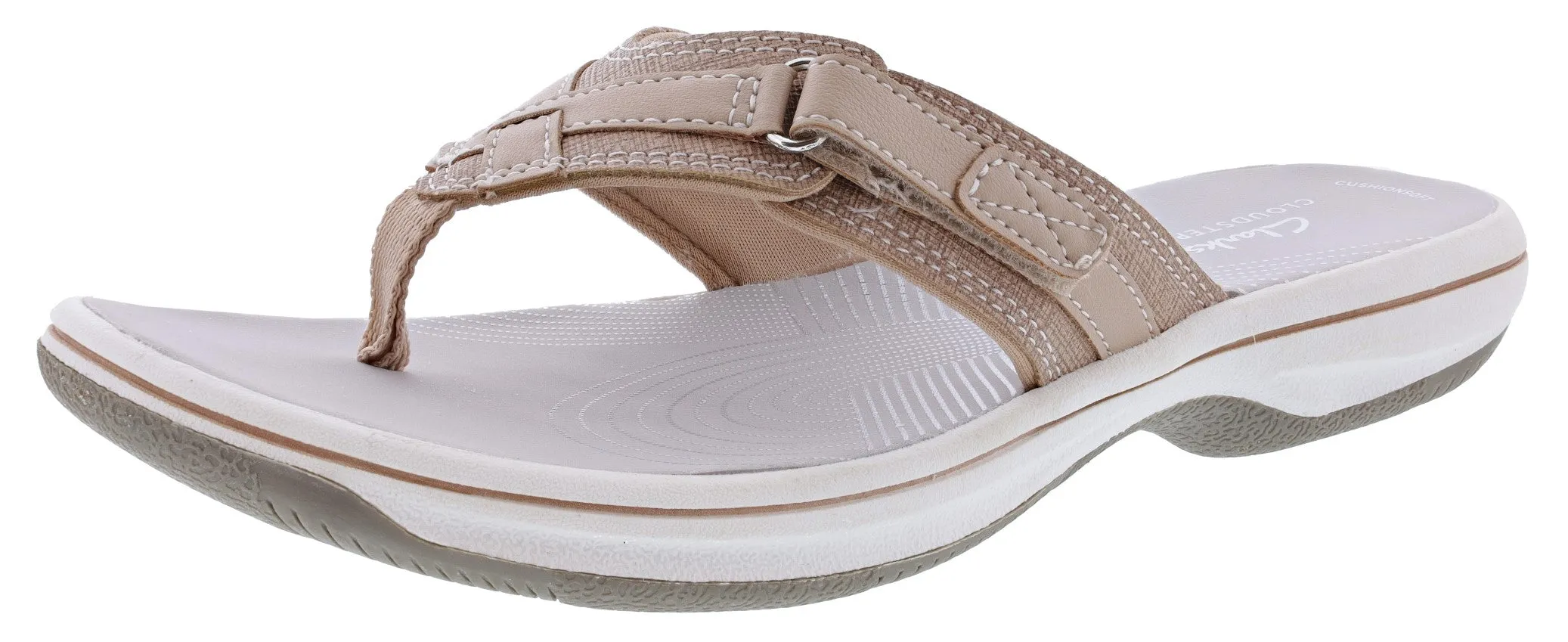 Clarks Women's Breeze Sea Adjustable Strap Comfort Flip Flops