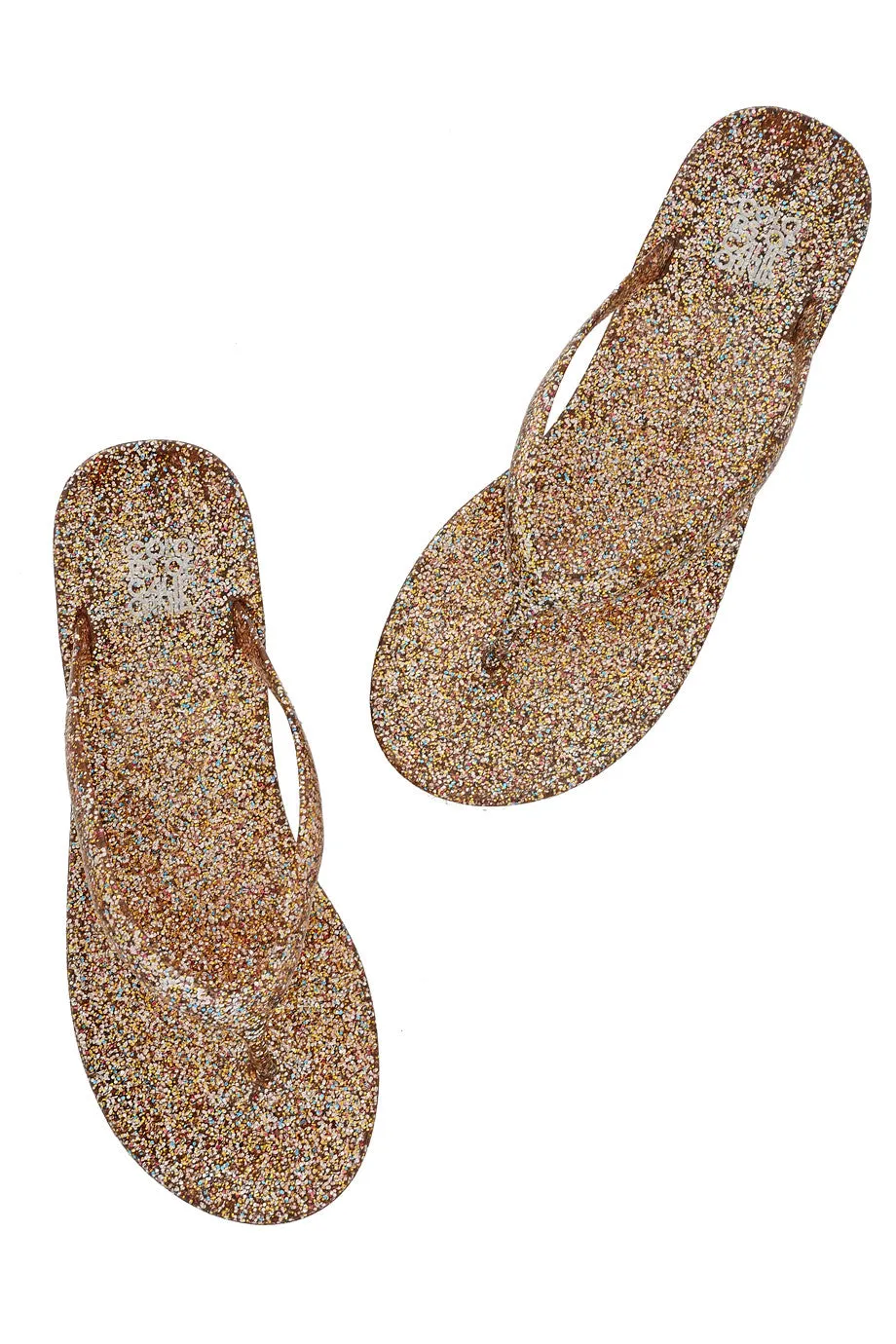 COLORS OF CALIFORNIA GLITTER Peach Thong Flip Flops