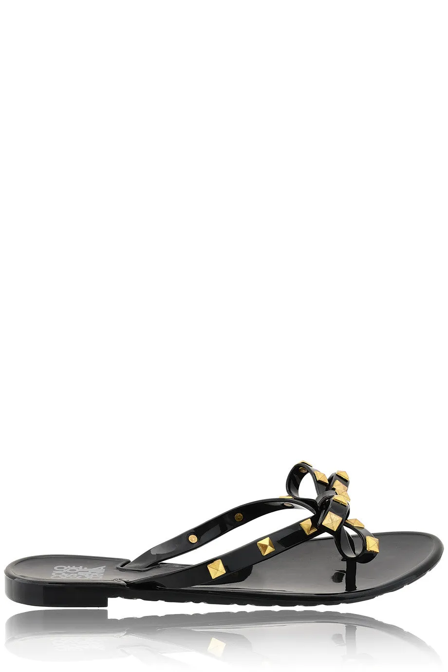 COLORS OF CALIFORNIA JACQUELINE Black Studded Flip Flops