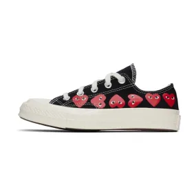 COMME DES GARÇONS CHUCK TAYLOR ALL STAR MULTI HEART LOW CONVERSE BLACK