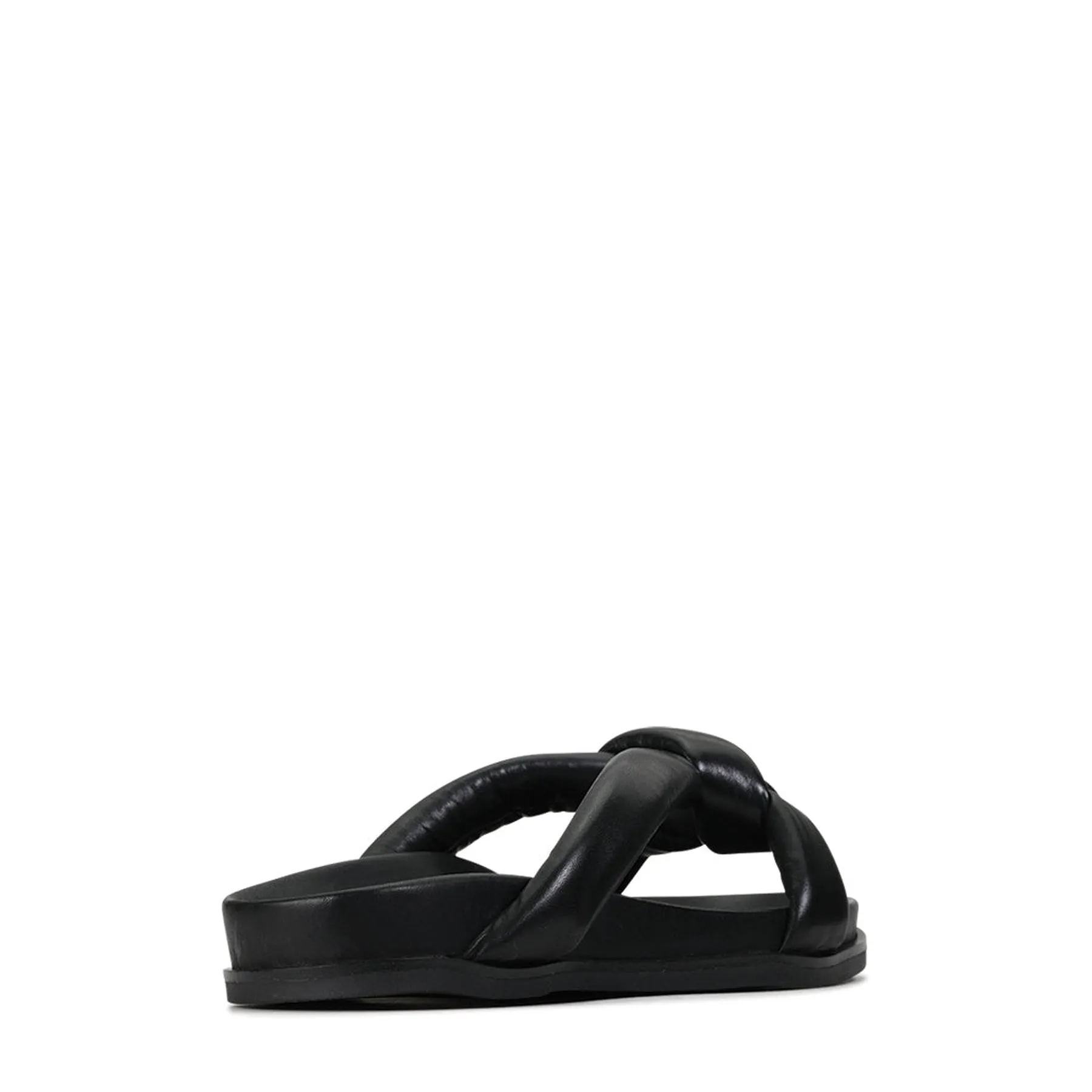 CROSSED SLIDE SANDALS LEATHER