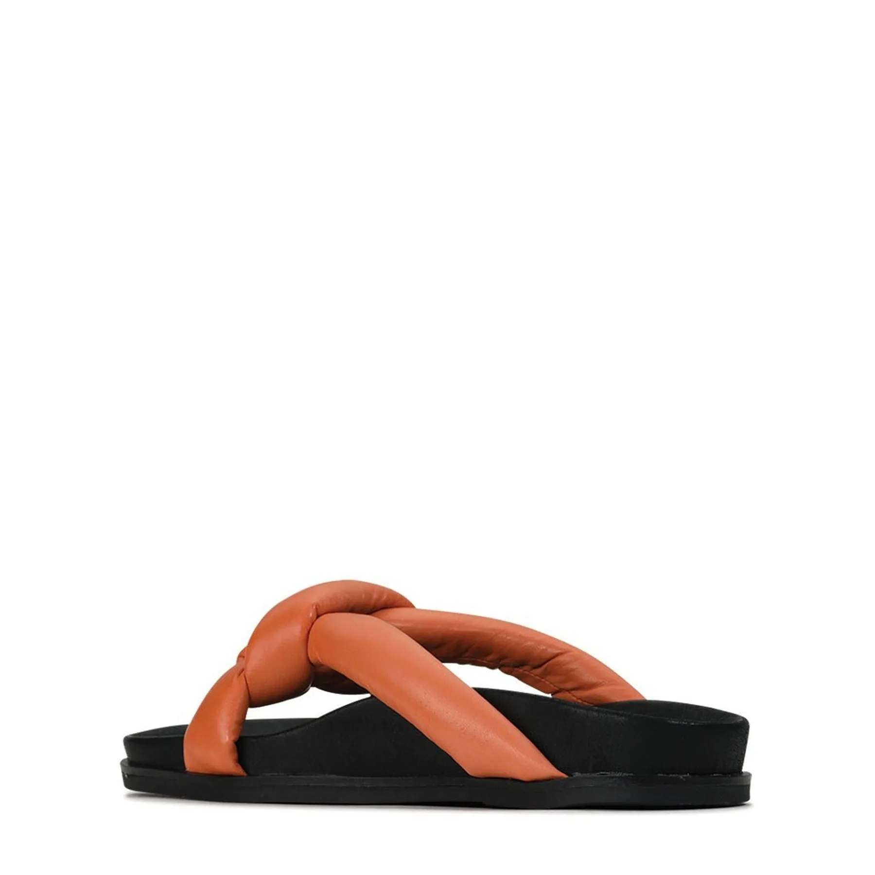 CROSSED SLIDE SANDALS LEATHER