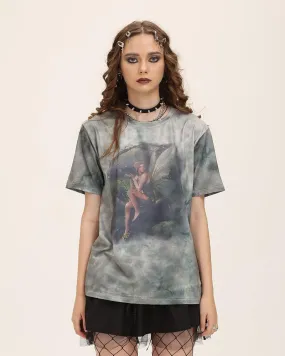 Fairy Imprint Graphic Oversized T-Shirt