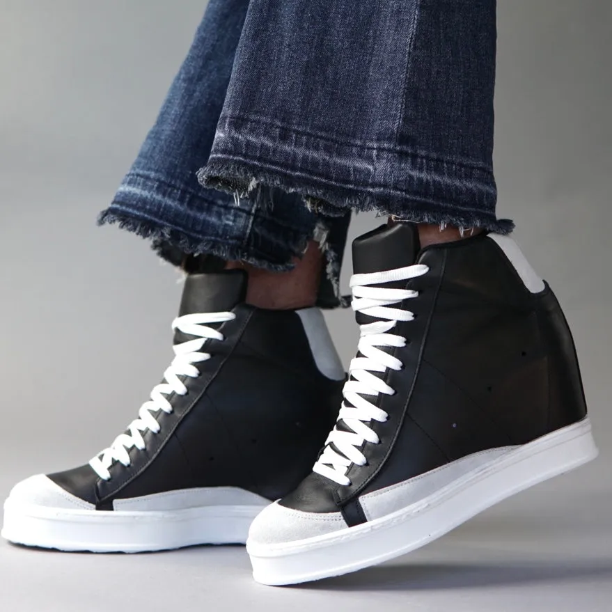 Fearless Black Wedge Sneaker