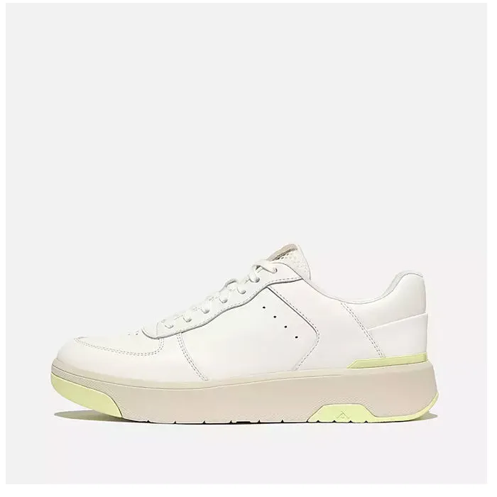 Fitflop Women Rally Evo Leather Sneakers |HE5-B75| Urban White Lime