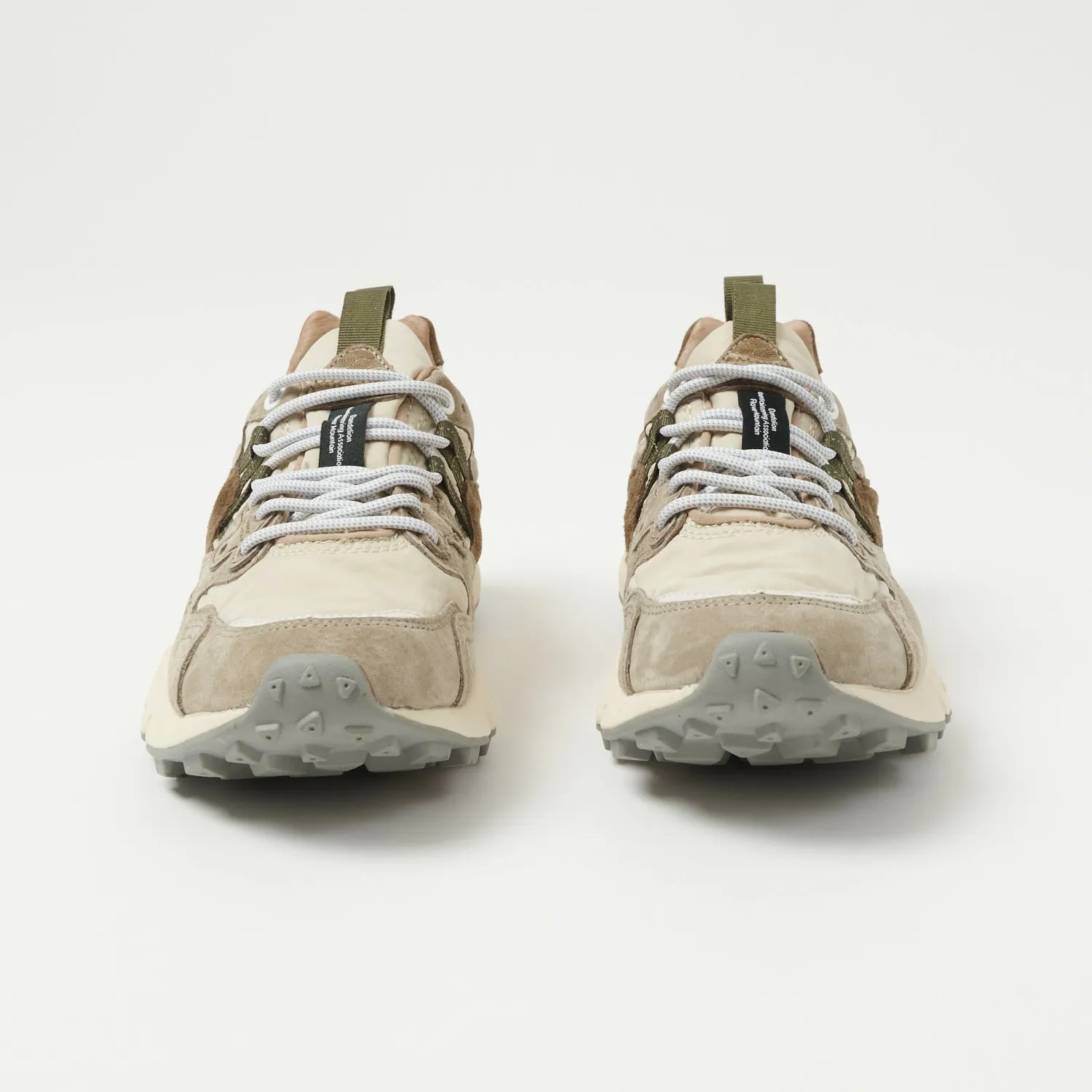 Flower Mountain Yamano 3 Man Suede/Nylon Sneaker - Off White/Beige