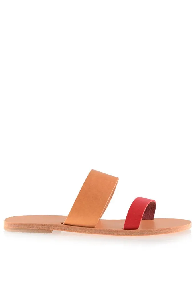 Helena Coral Beige Leather Sandals