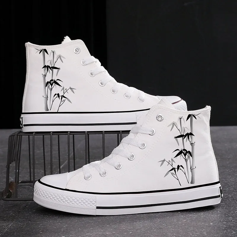 High-top Canvas Shoes Chinese Style National Fashion Ink Bamboo Leisure Couple Sneakers