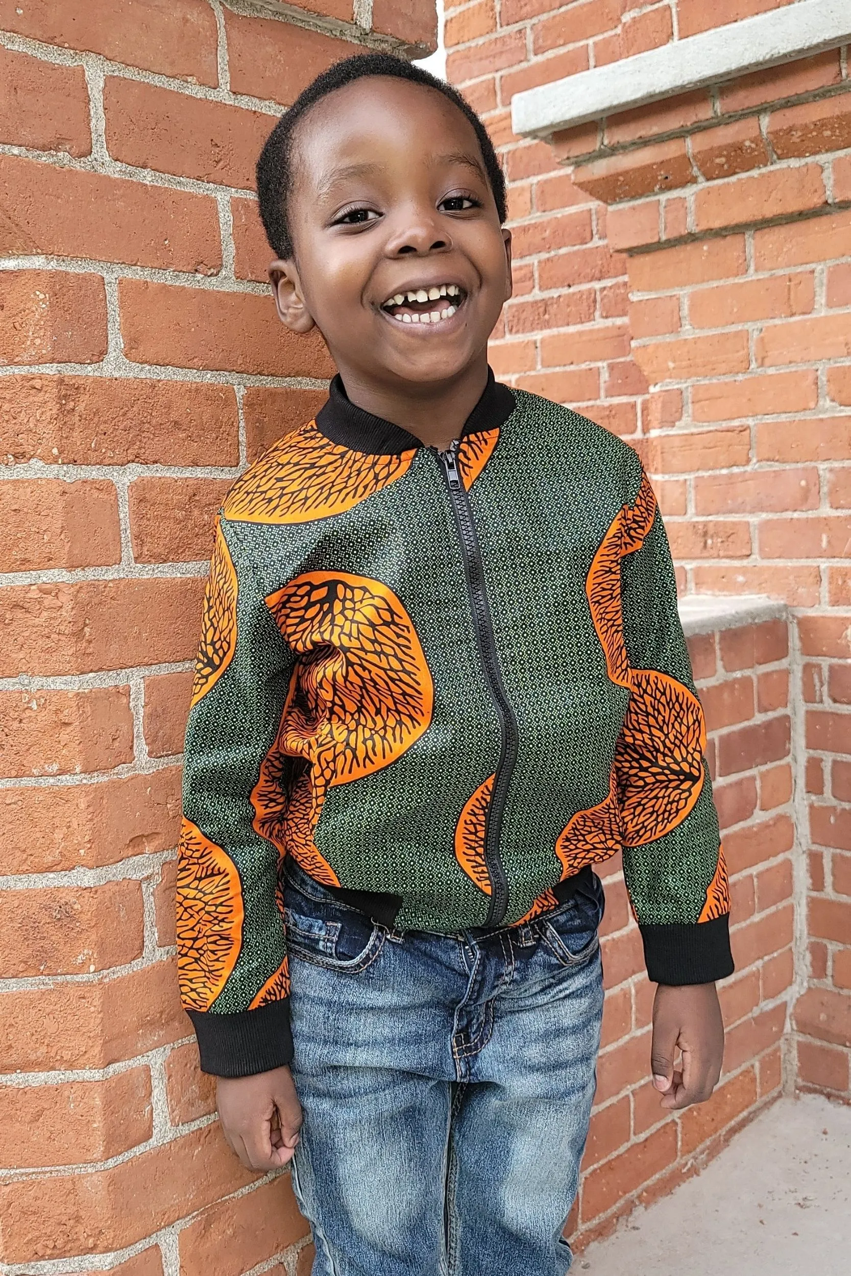 JIMBEY AFRICAN PRINT UNISEX KIDS' BOMBER JACKET