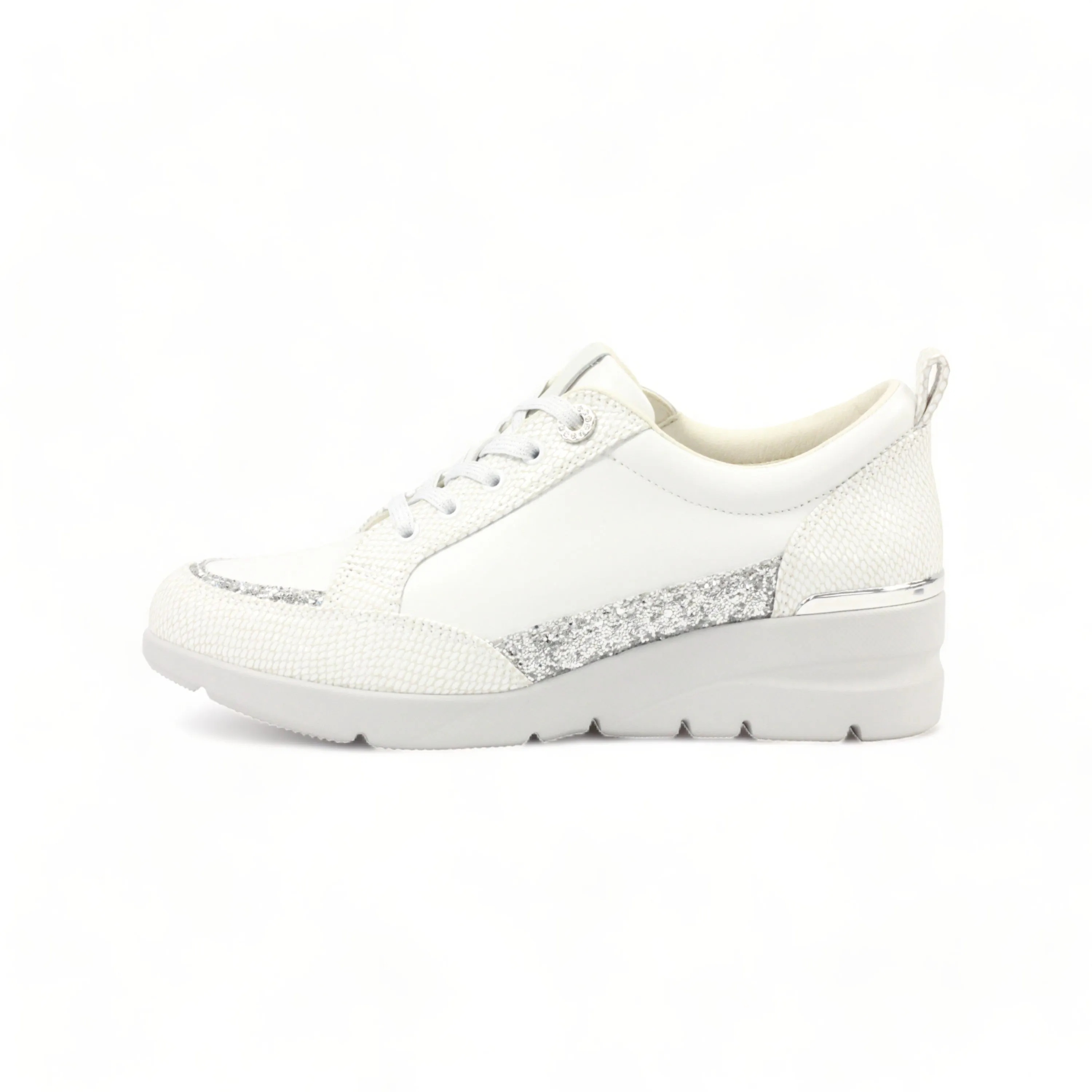 Lightweight Soft Sheepskin sneakers with Swarovski crystal glass eyelet and brightful glitter decoration #FJ103