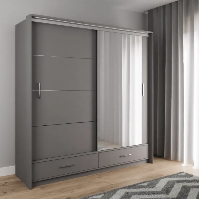 Madison 208cm Sliding Door wardrobe - Graphite