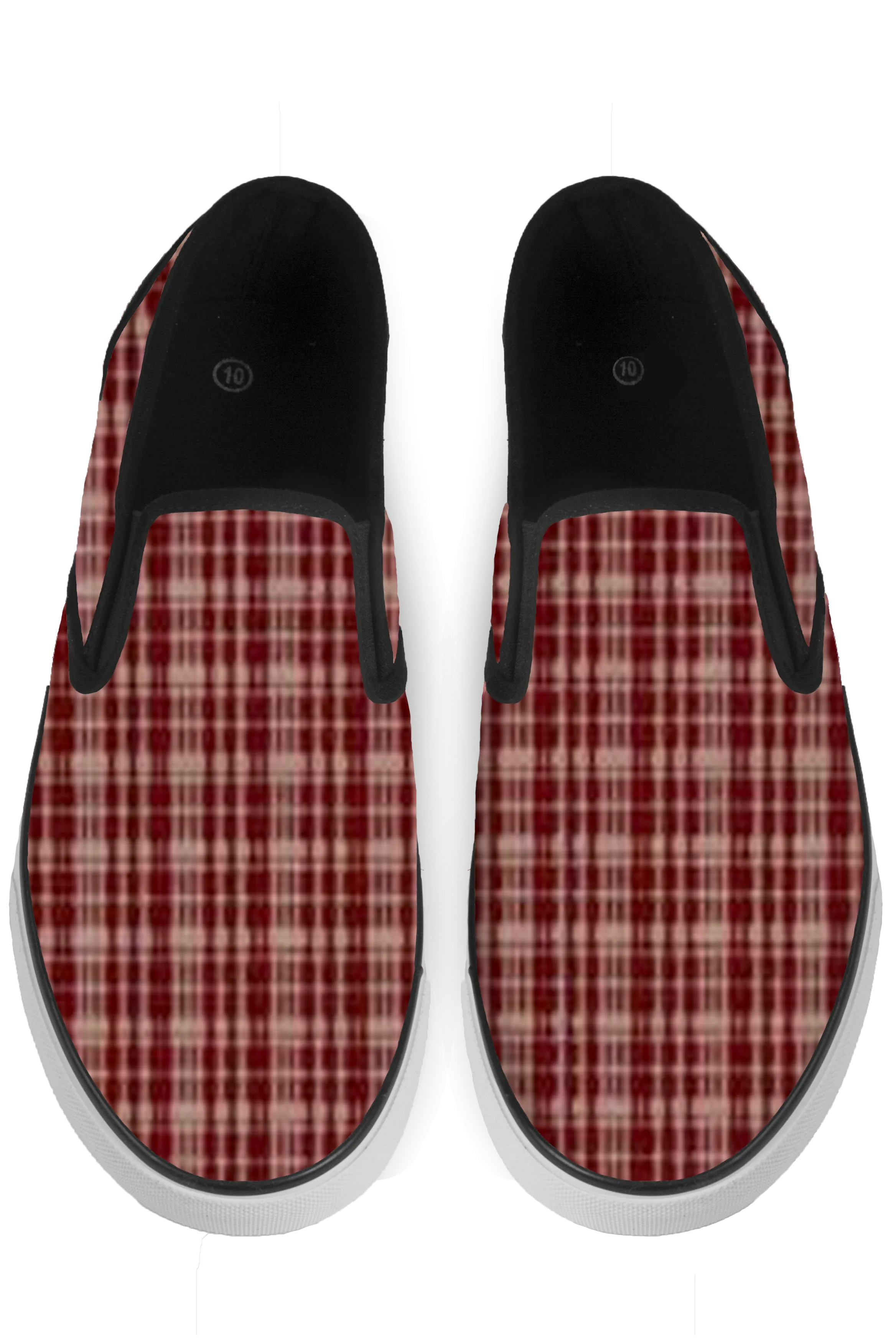 Maroon Black Slip On Sneakers - x