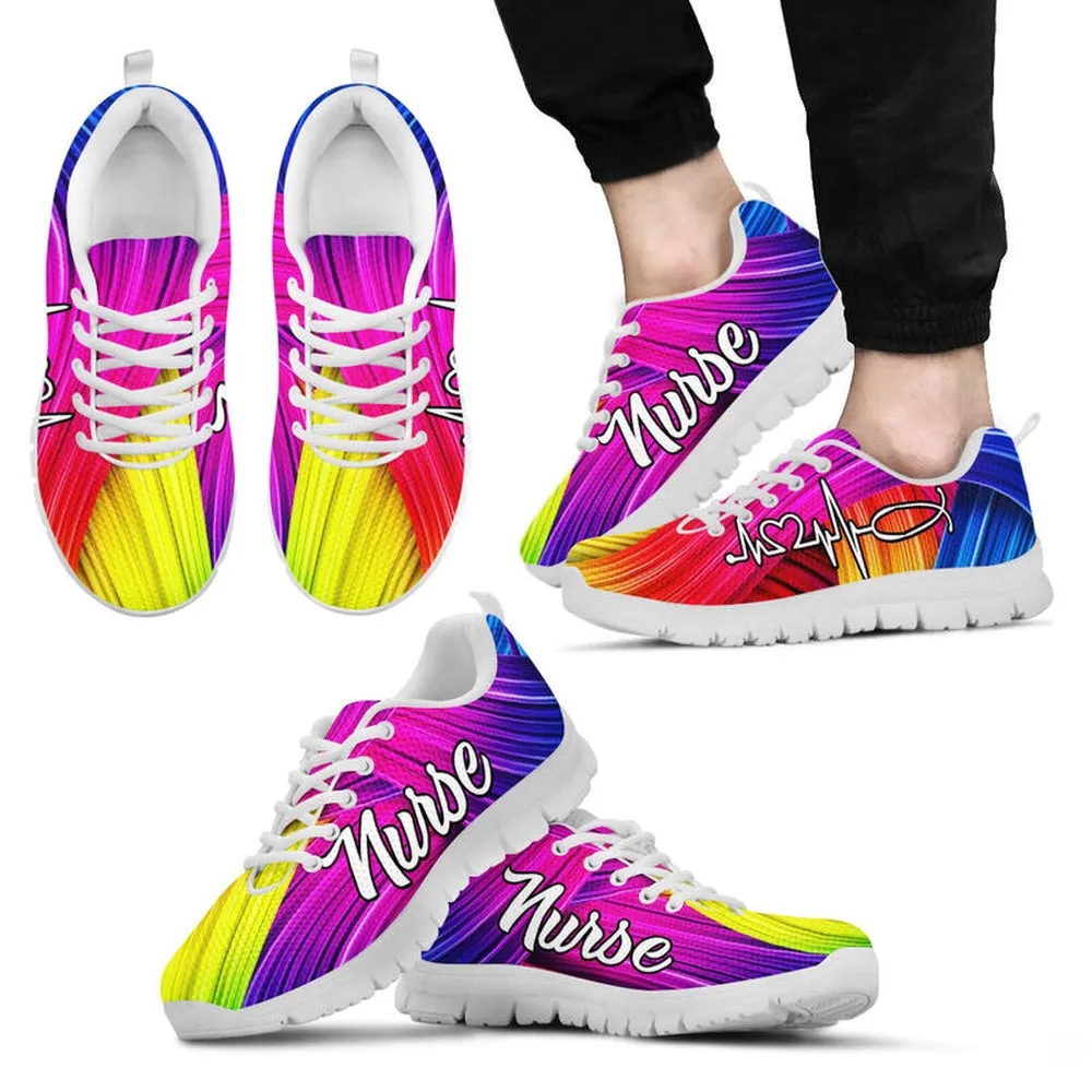 Nurse Sneaker, Nurse Rainbow Sneakers Shoes, Best Shoes For Nurses