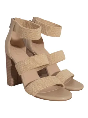 Retro Platform Heel Sandal- Beige