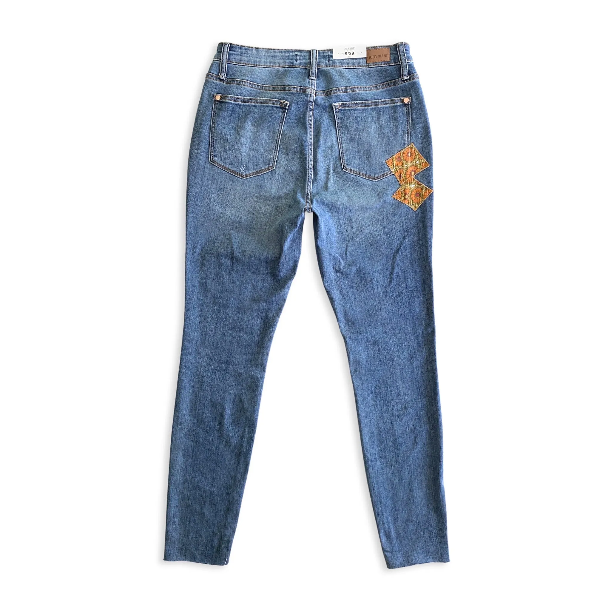 Retro Vibes Judy Blue Patch Skinny Jeans [Online Exclusive]