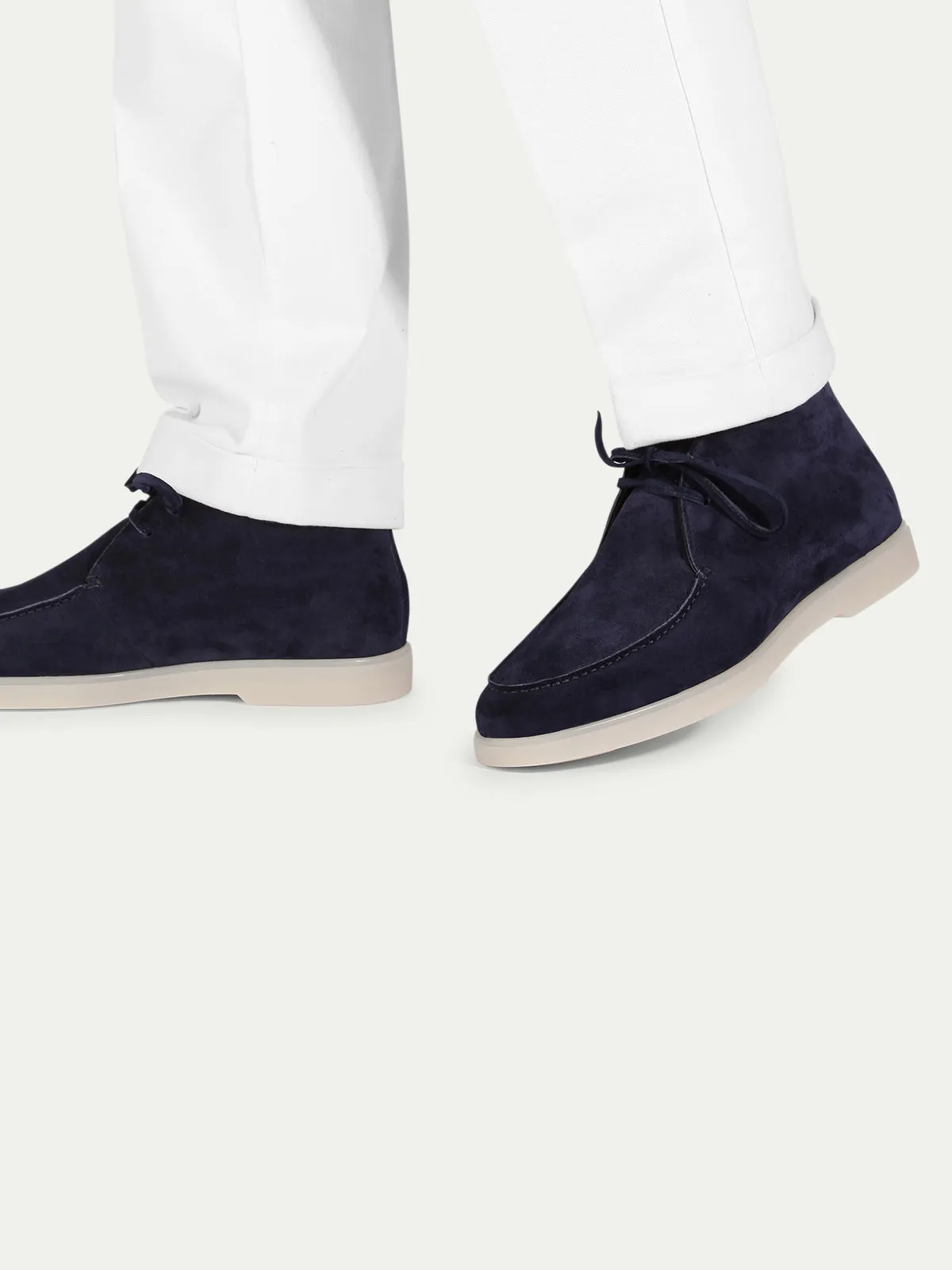 Shearling-lined Navy Suede Winter Boot