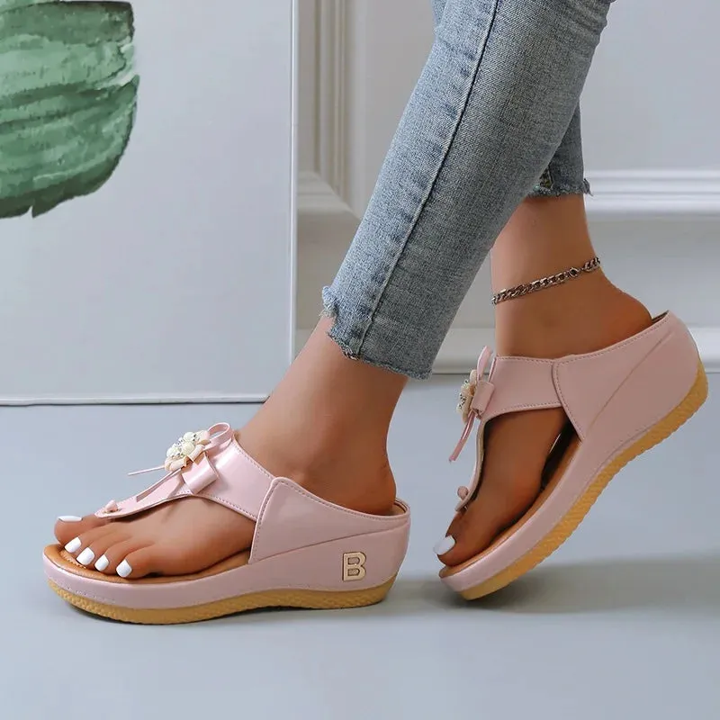 Summer Sandals Women 2024 Big Size Platform Sandals Wedges Flip Flops Comfortable Slippers Ladies Non-Slip Open Toe Beach Shoes