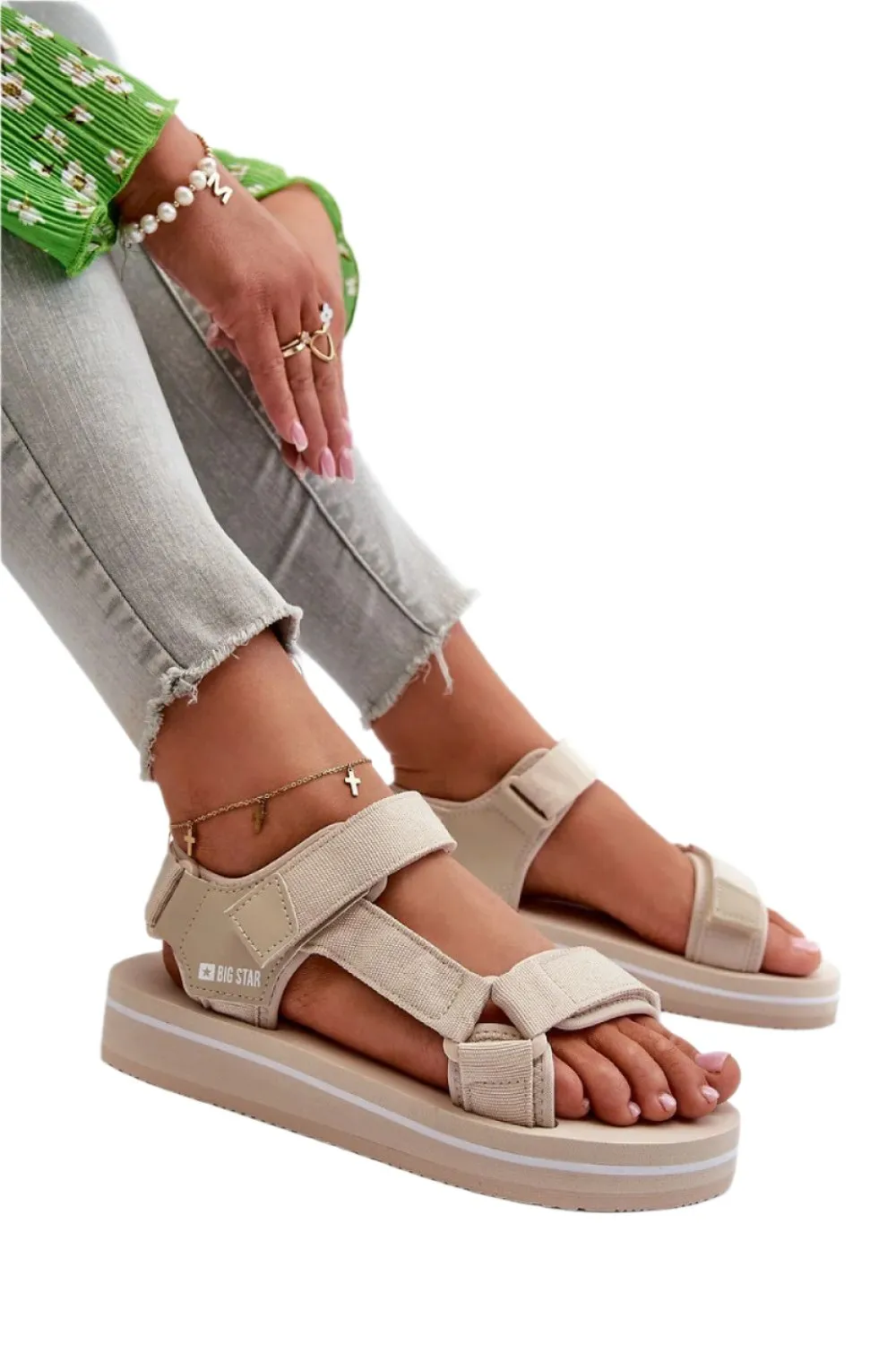 TEEK - Beige Jointed Stroll Sandals