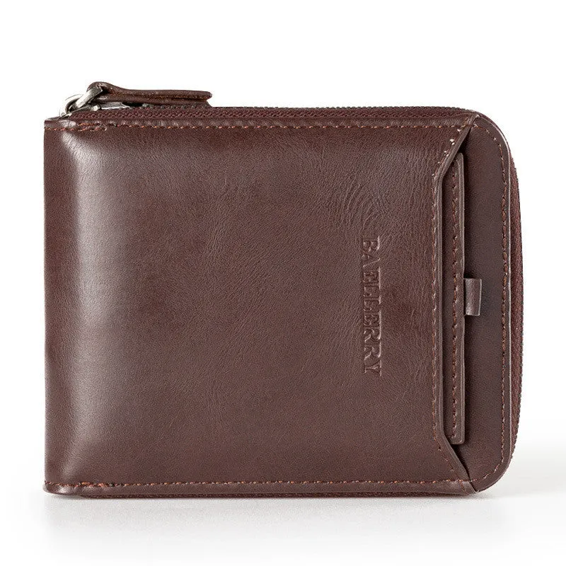 Wallet Vertical Zipper Retro Youth Small Wallet